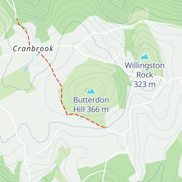 Map of Butterdon Hill