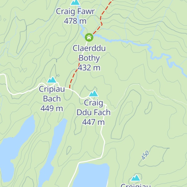 Map of Craig Ddu Fach