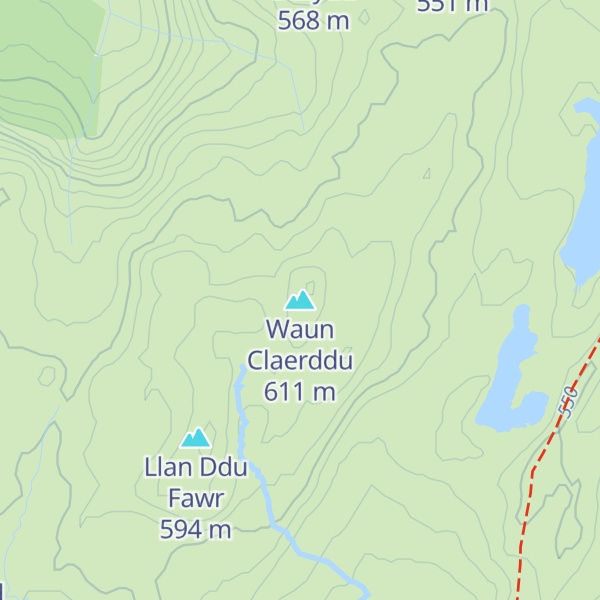 Map of Waun Claerddu