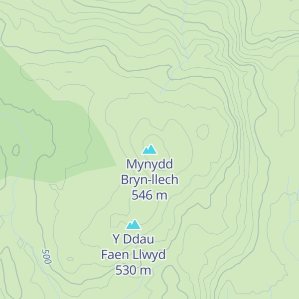 Map of Mynydd Bryn-llech