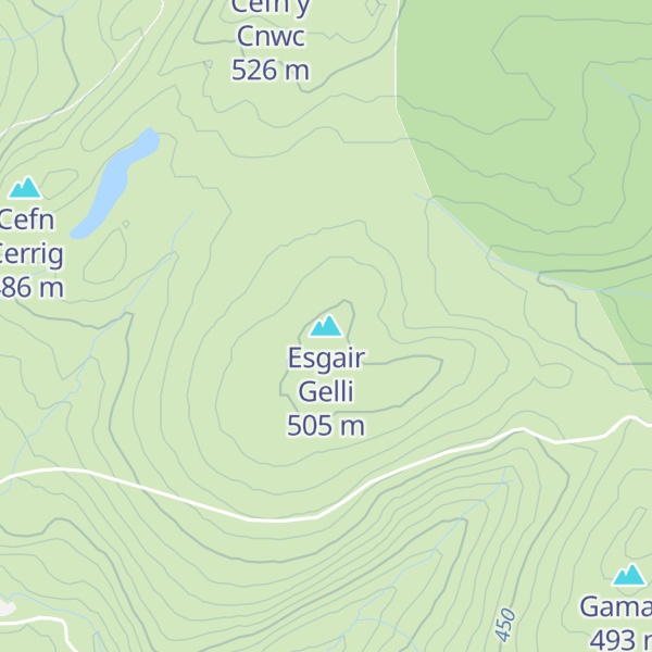 Map of Esgair Gelli