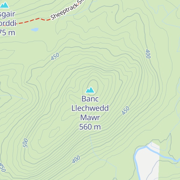 Map of Banc Llechwedd Mawr