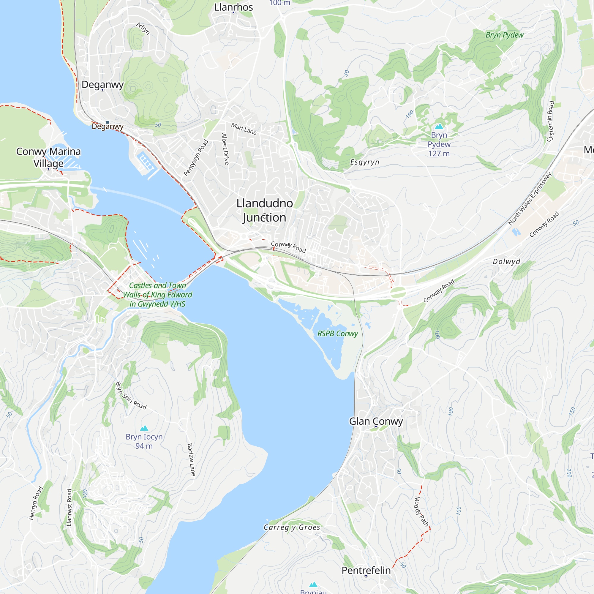 RSPB Conwy map