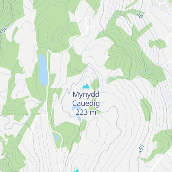 Map of Mynydd Cauedig