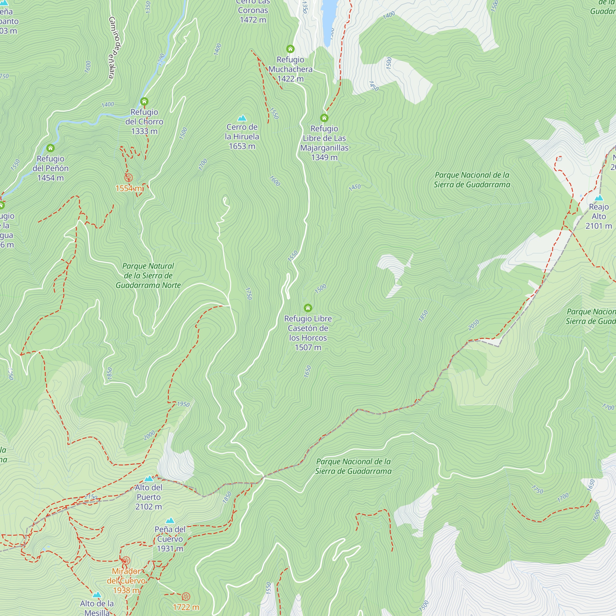 Refugio Libre Casetón de los Horcos map