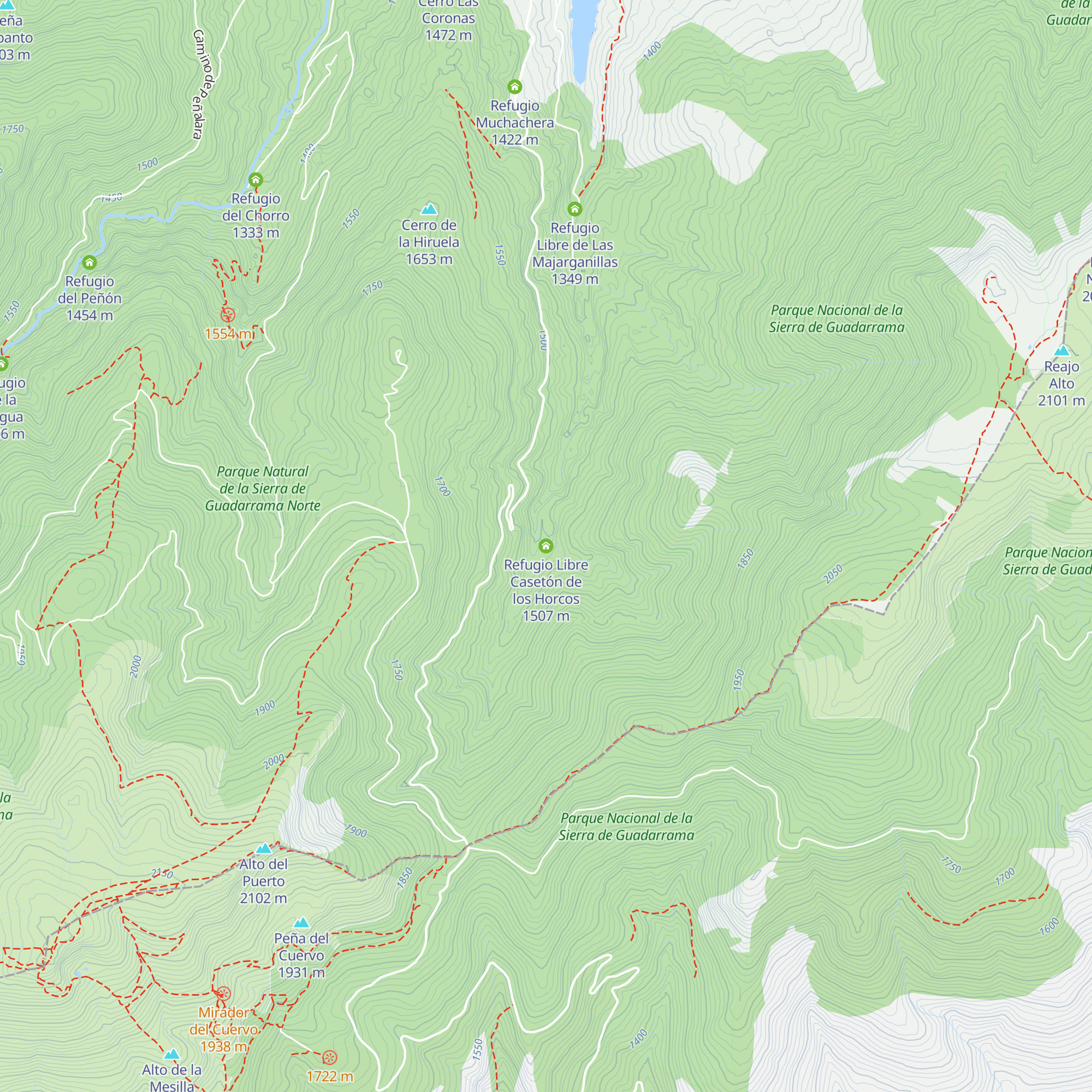 Refugio Libre Casetón de los Horcos map