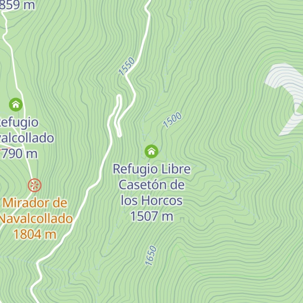 Map of Refugio Libre Casetón de los Horcos