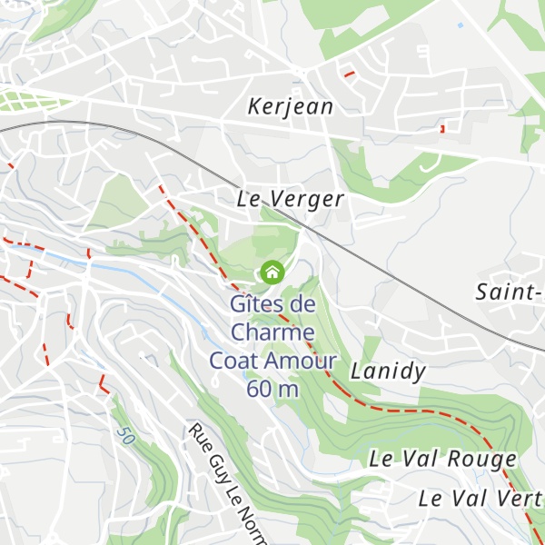 Map of Gîtes de Charme Coat Amour