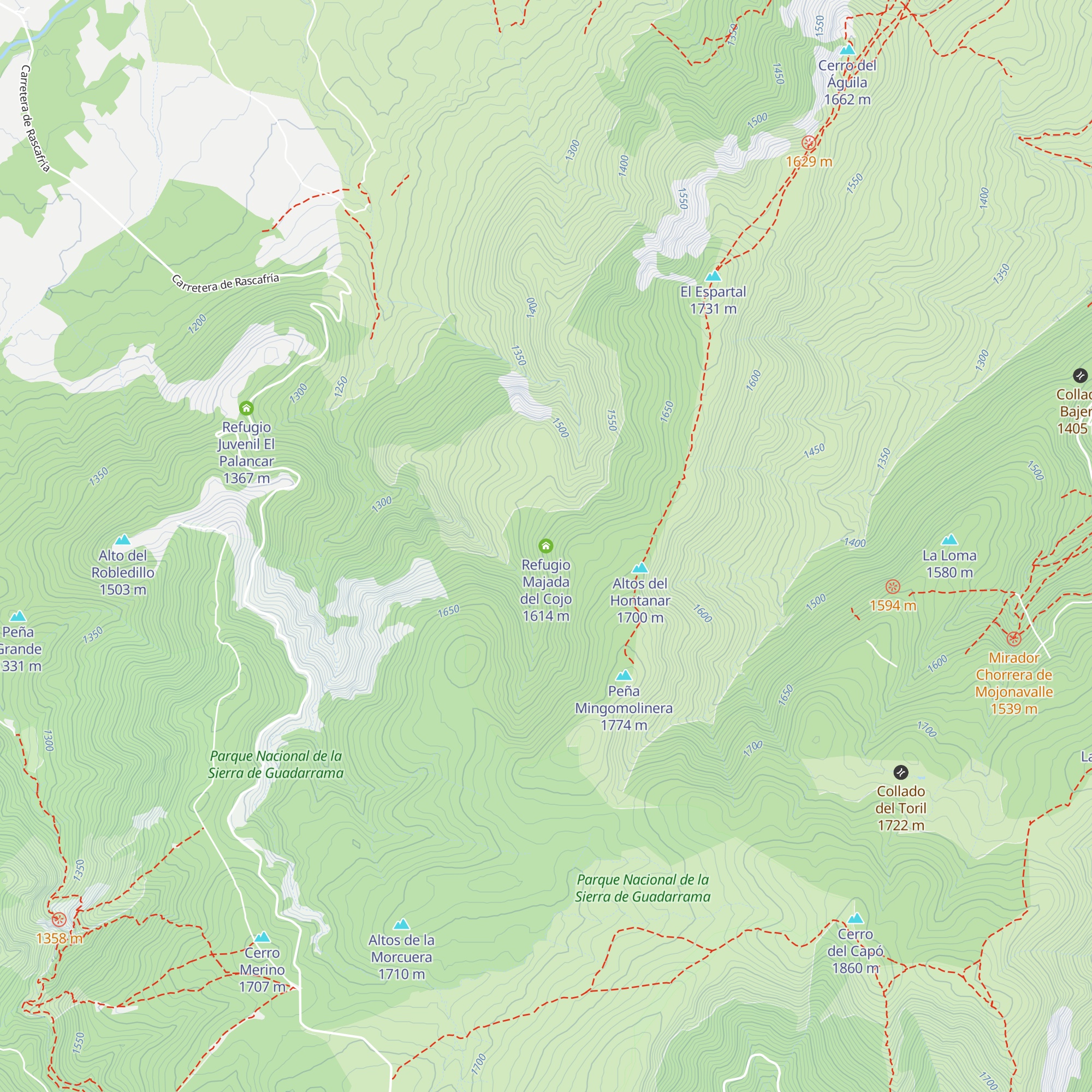 Refugio Majada del Cojo map