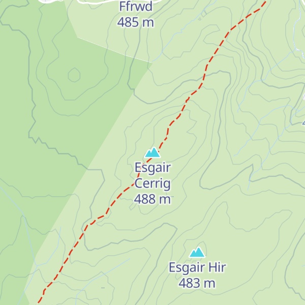 Map of Esgair Cerrig