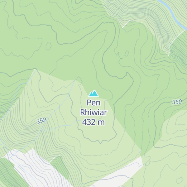 Map of Pen Rhiwiar