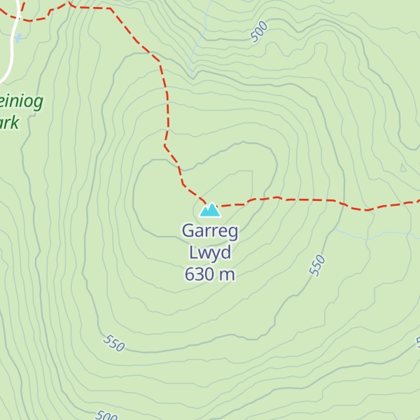 Map of Garreg Lwyd