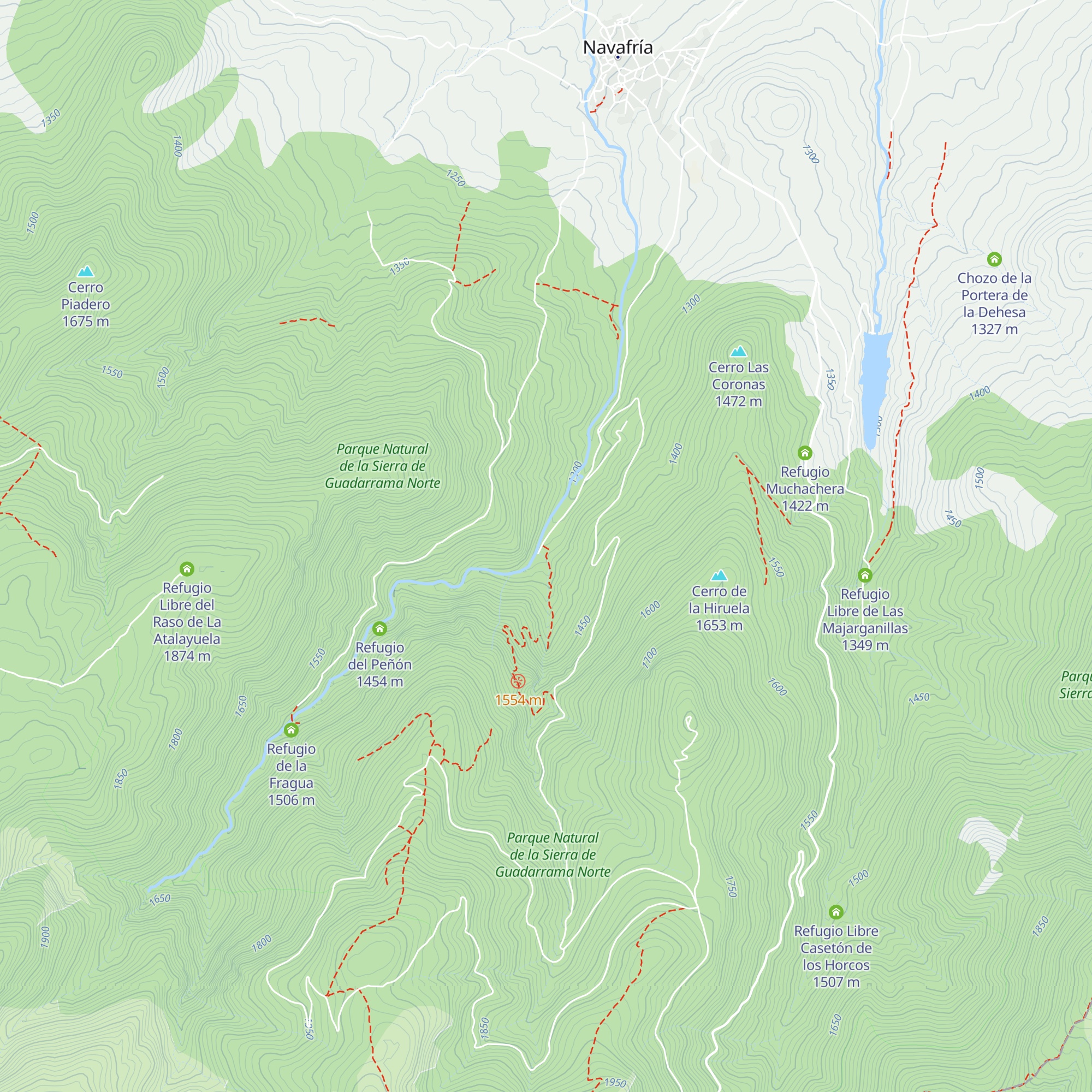 Refugio del Chorro map