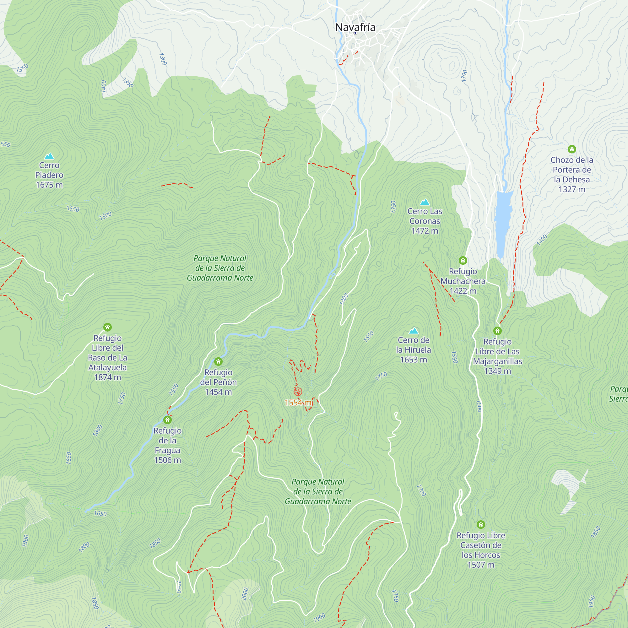 Refugio del Chorro map