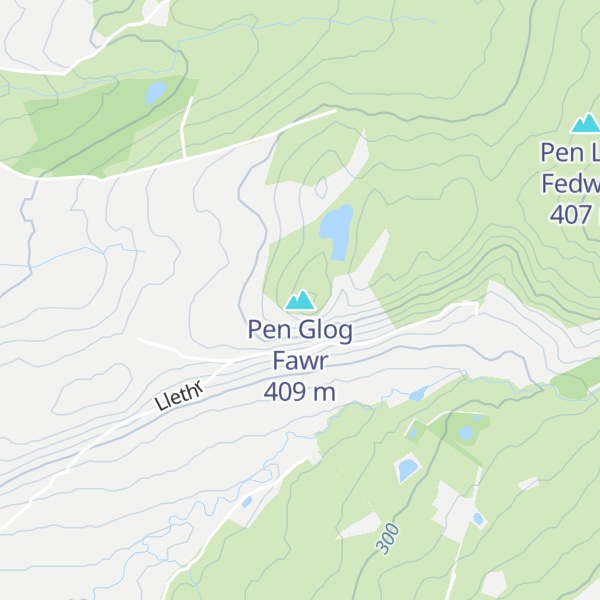 Map of Pen Glog Fawr