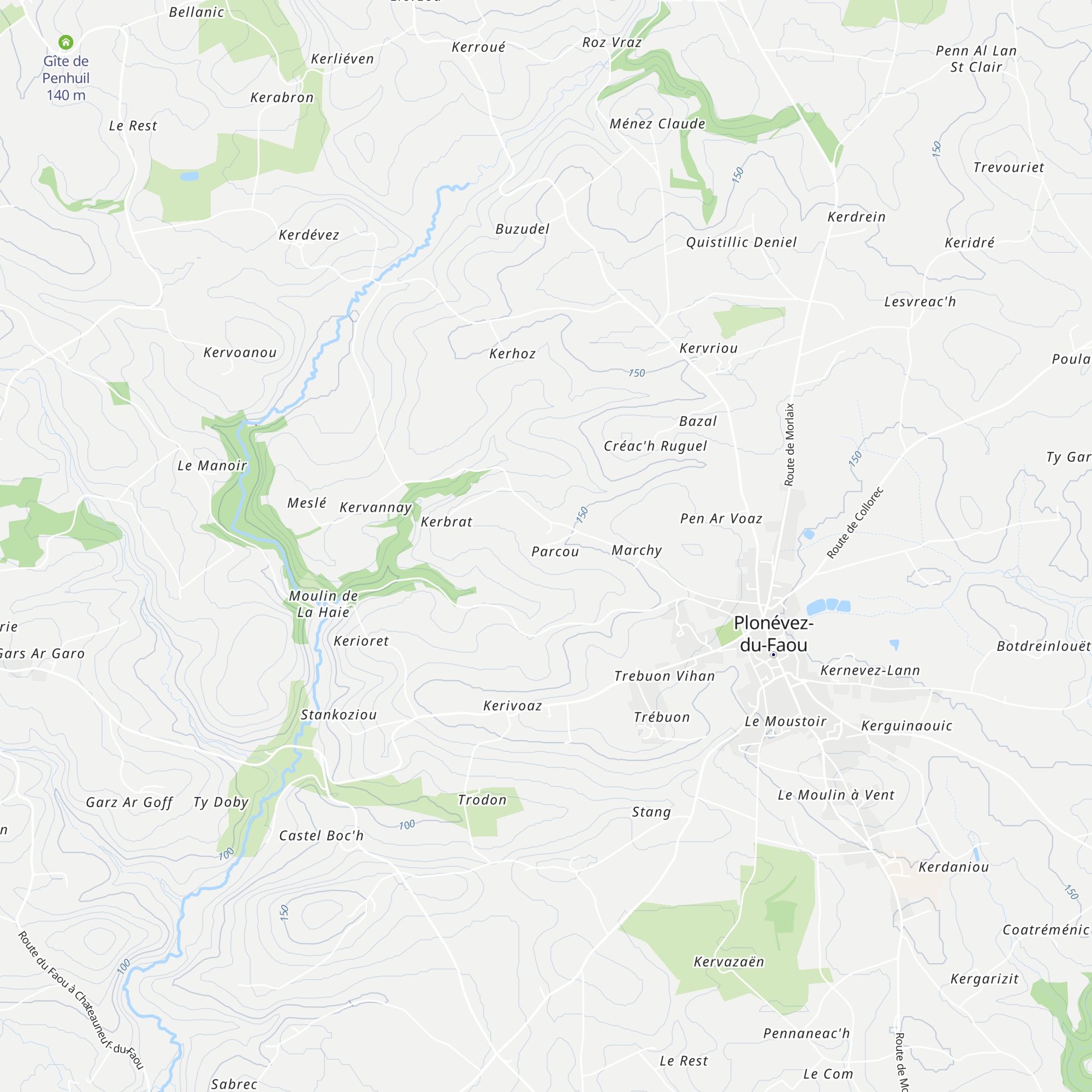 Gîte Ti Gwen Plonevez du Faou map