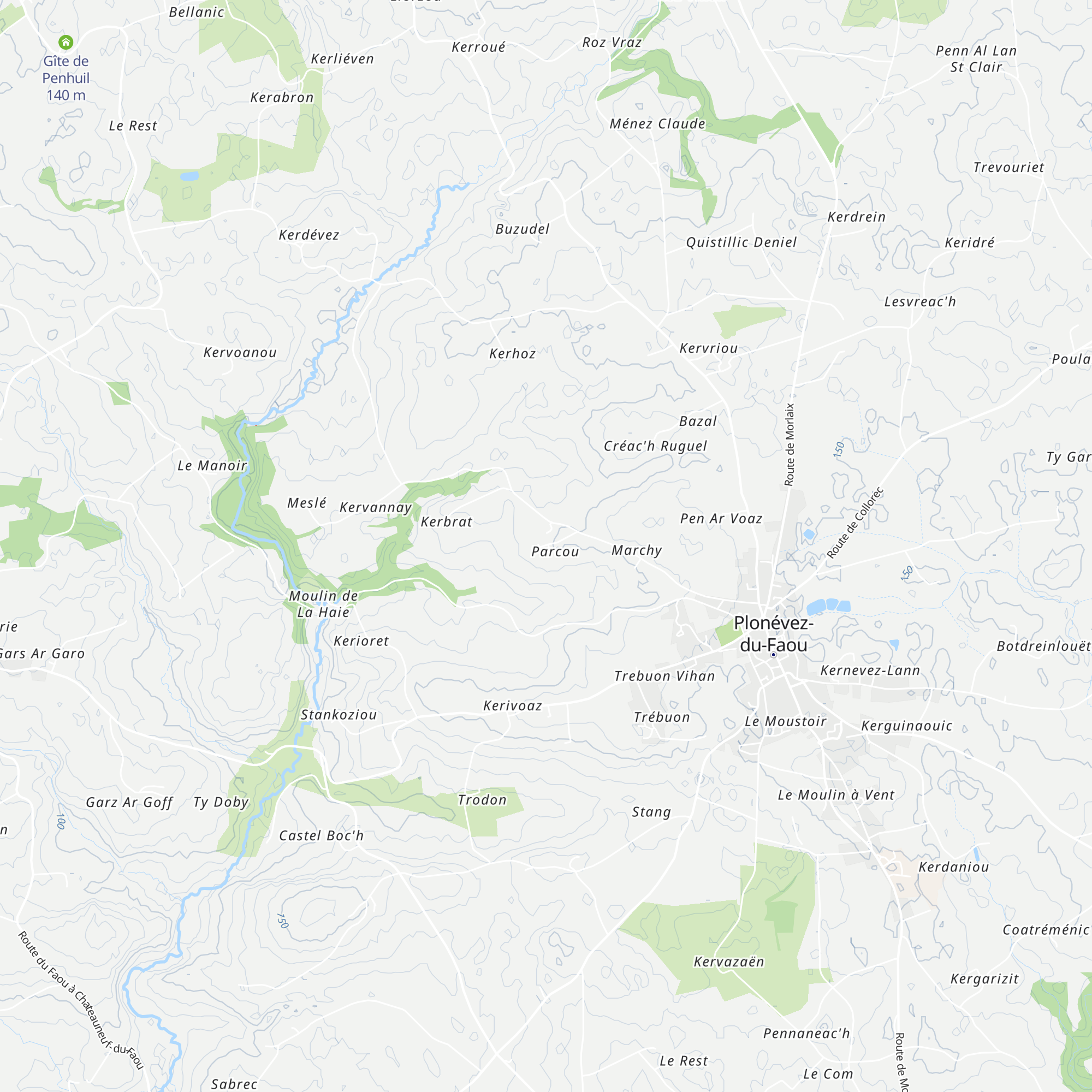 Gîte Ti Gwen Plonevez du Faou map