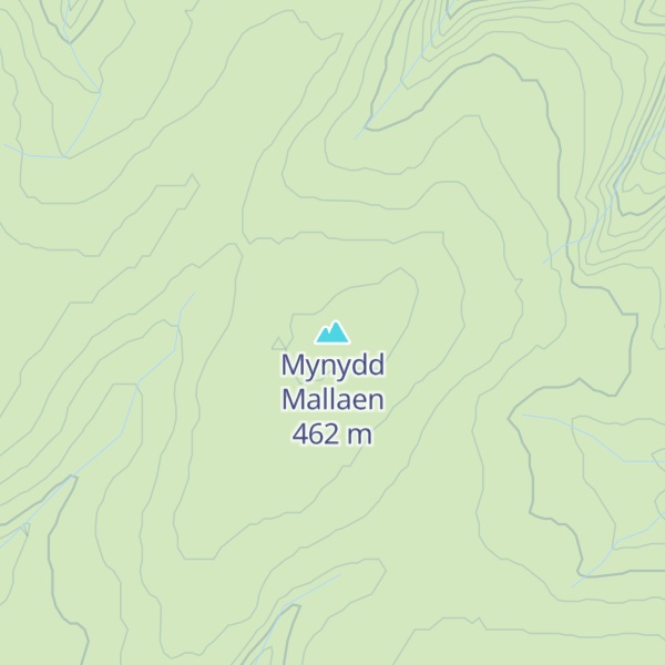 Map of Mynydd Mallaen