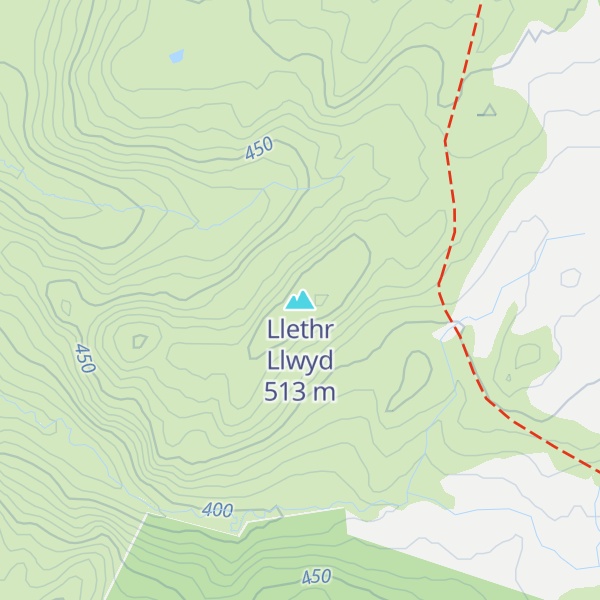 Map of Llethr Llwyd