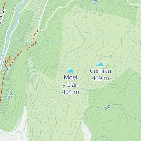 Map of Moel y Llan