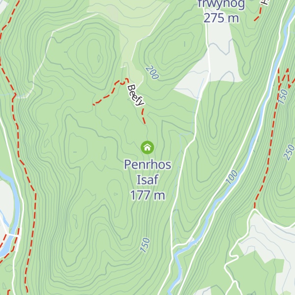 Map of Penrhos Isaf