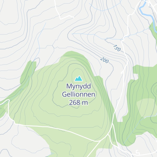 Map of Mynydd Gellionnen