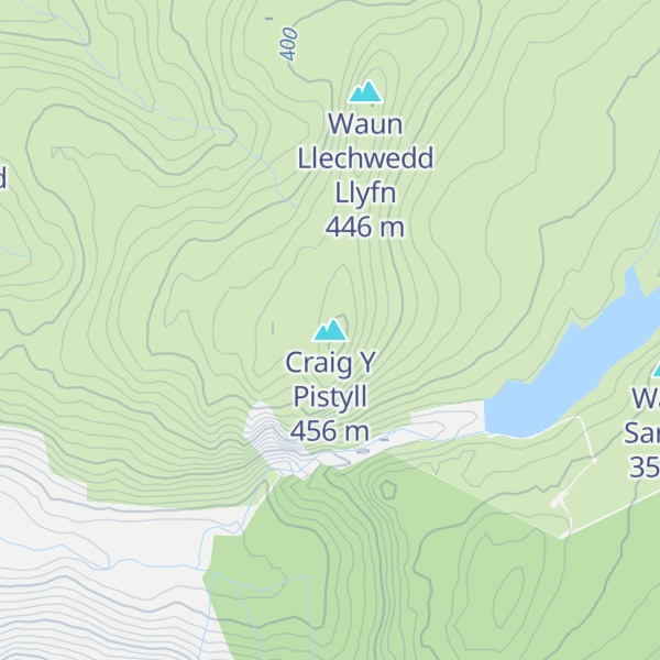 Map of Craig Y Pistyll