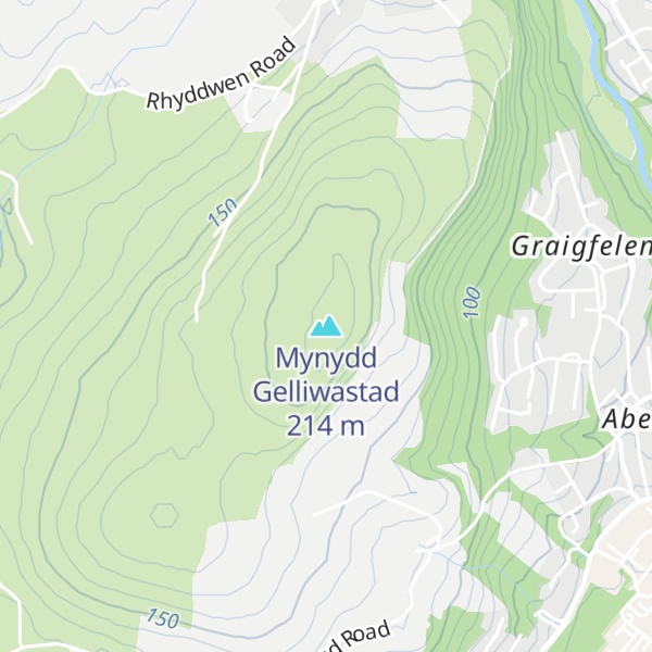Map of Mynydd Gelliwastad