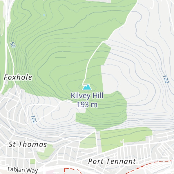 Map of Kilvey Hill