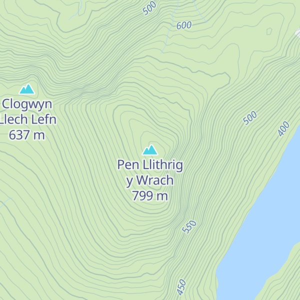 Map of Pen Llithrig y Wrach