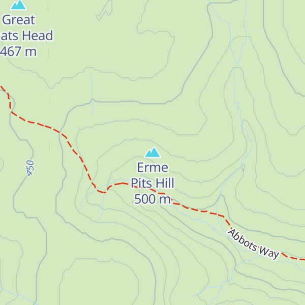 Map of Erme Pits Hill