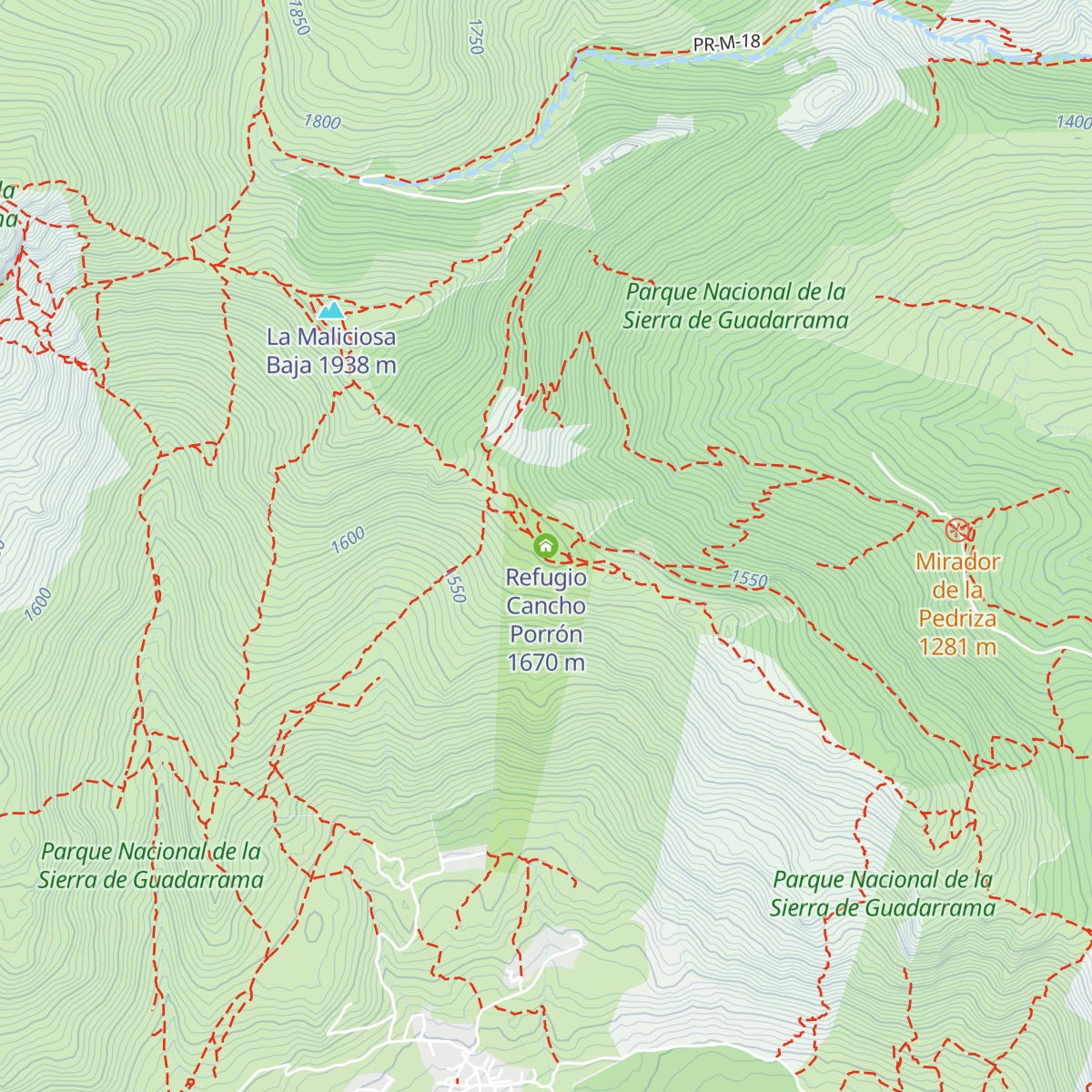 Refugio Cancho Porrón map