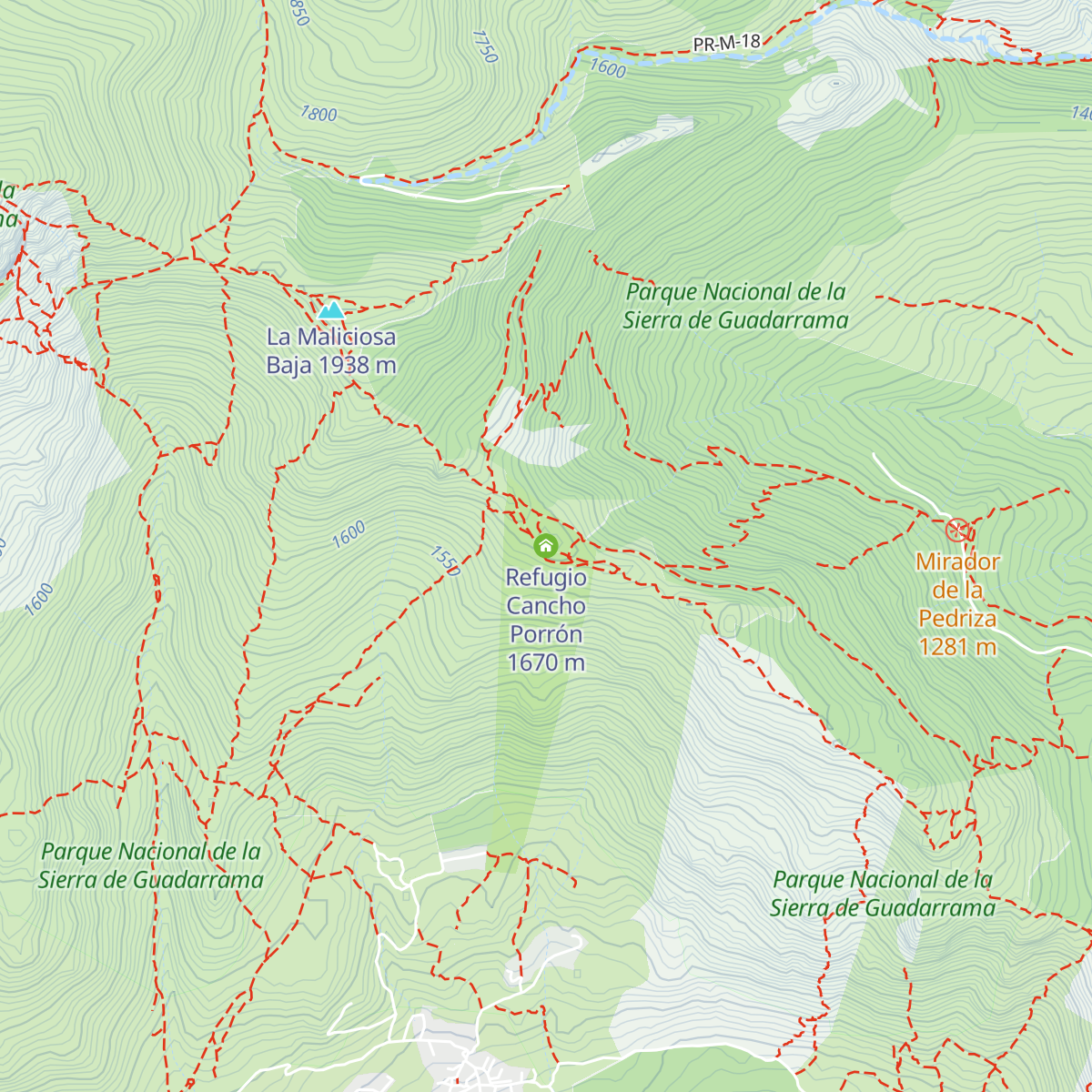 Refugio Cancho Porrón map