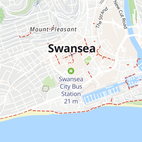 Map of Swansea City Bus Station