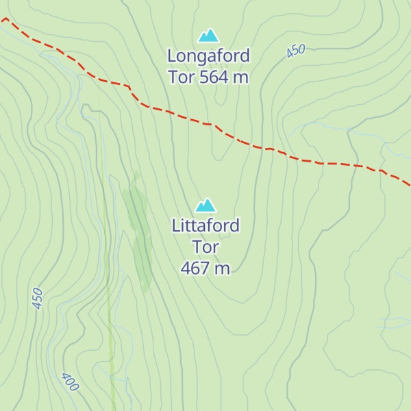 Map of Littaford Tor