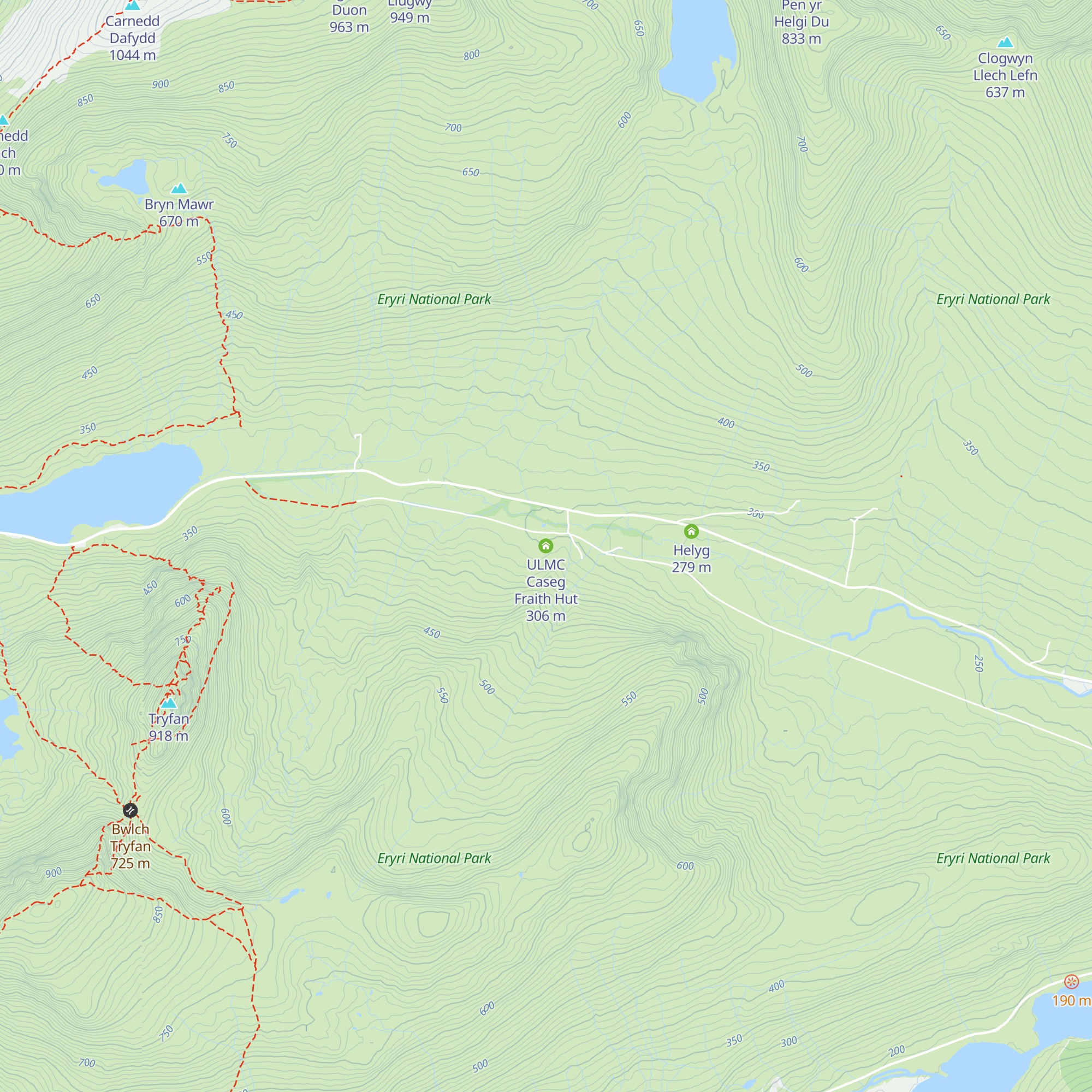 ULMC Caseg Fraith Hut map