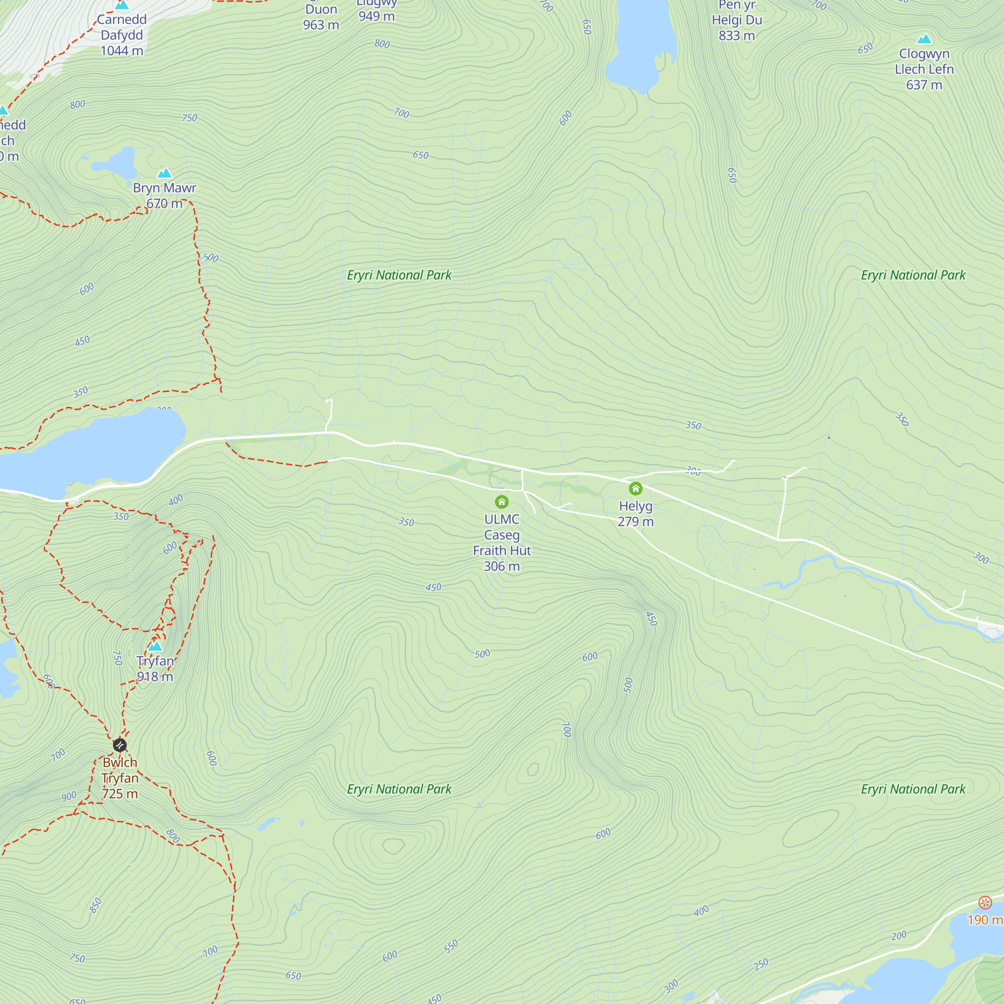 ULMC Caseg Fraith Hut map
