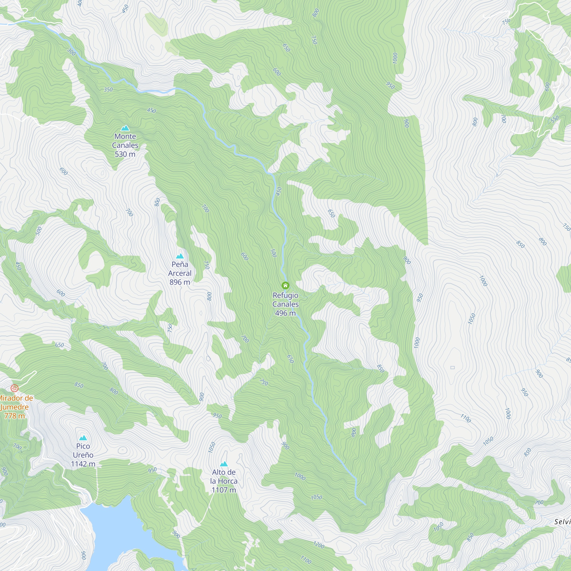 Refugio Canales map