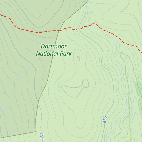 Map of Beardown Tors