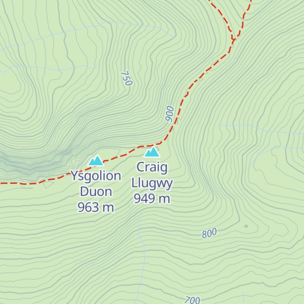 Map of Craig Llugwy