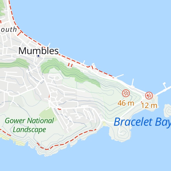 Map of Mumbles Hill