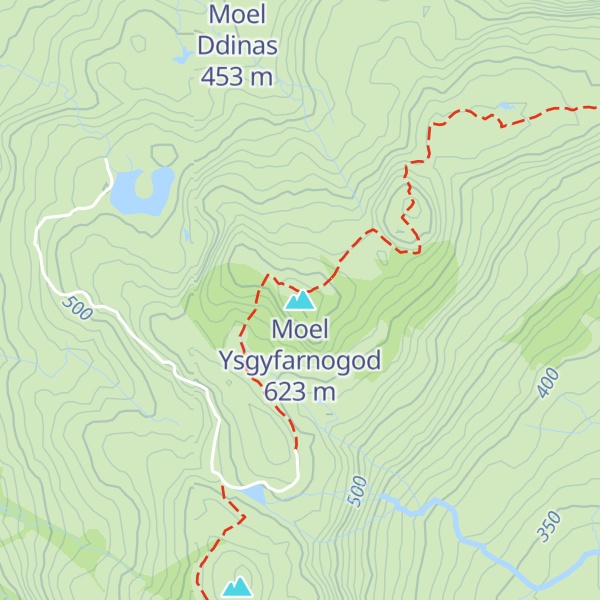 Map of Moel Ysgyfarnogod