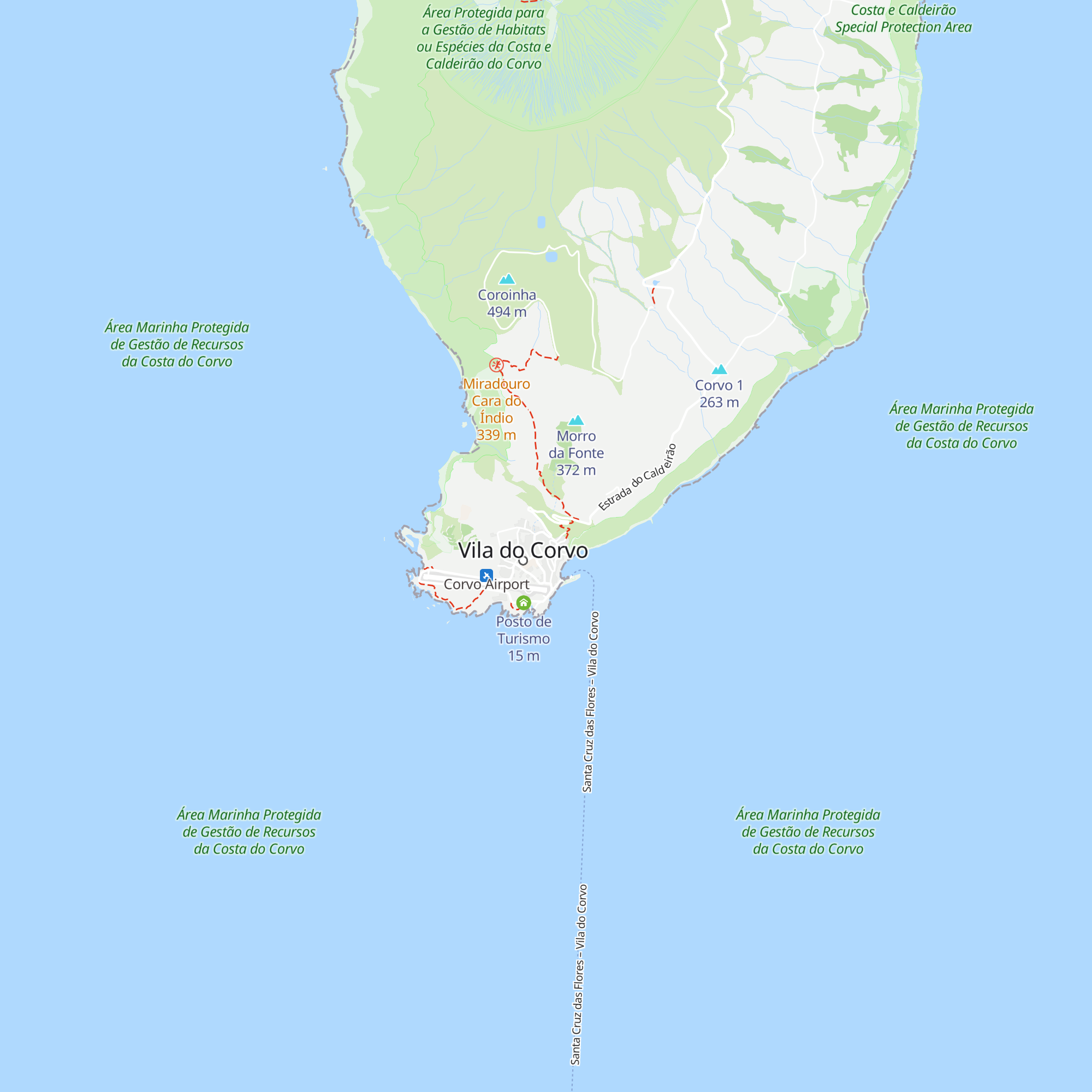 Centro de Interpretação de Aves Selvagens do Corvo map