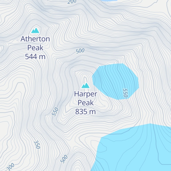 Map of Harper Peak