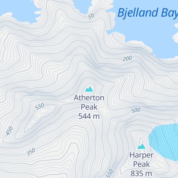 Map of Atherton Peak