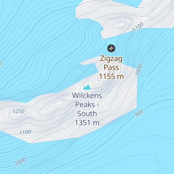 Map of Wilckens Peaks - South