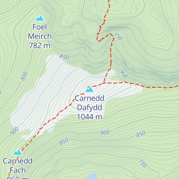 Map of Carnedd Dafydd
