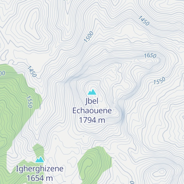 Map of Jbel Echaouene