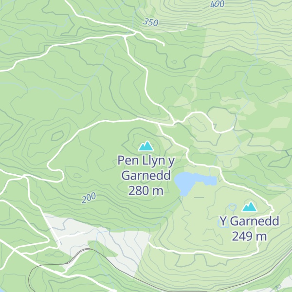 Map of Pen Llyn y Garnedd