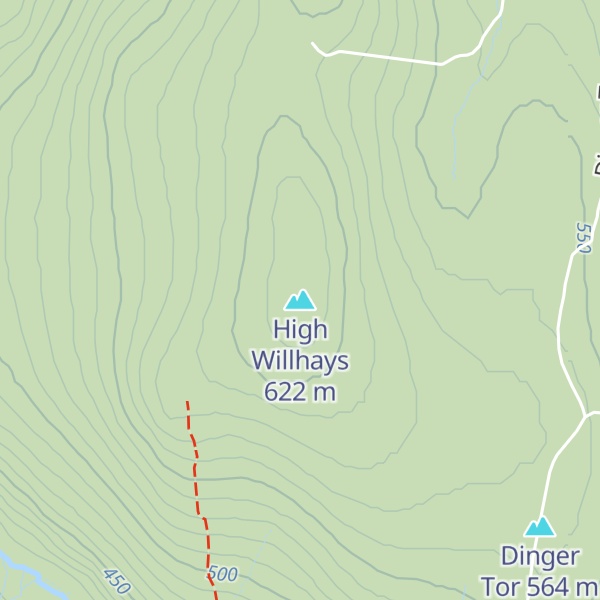 Map of High Willhays